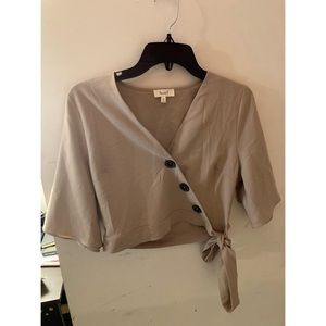 Tan cropped blouse